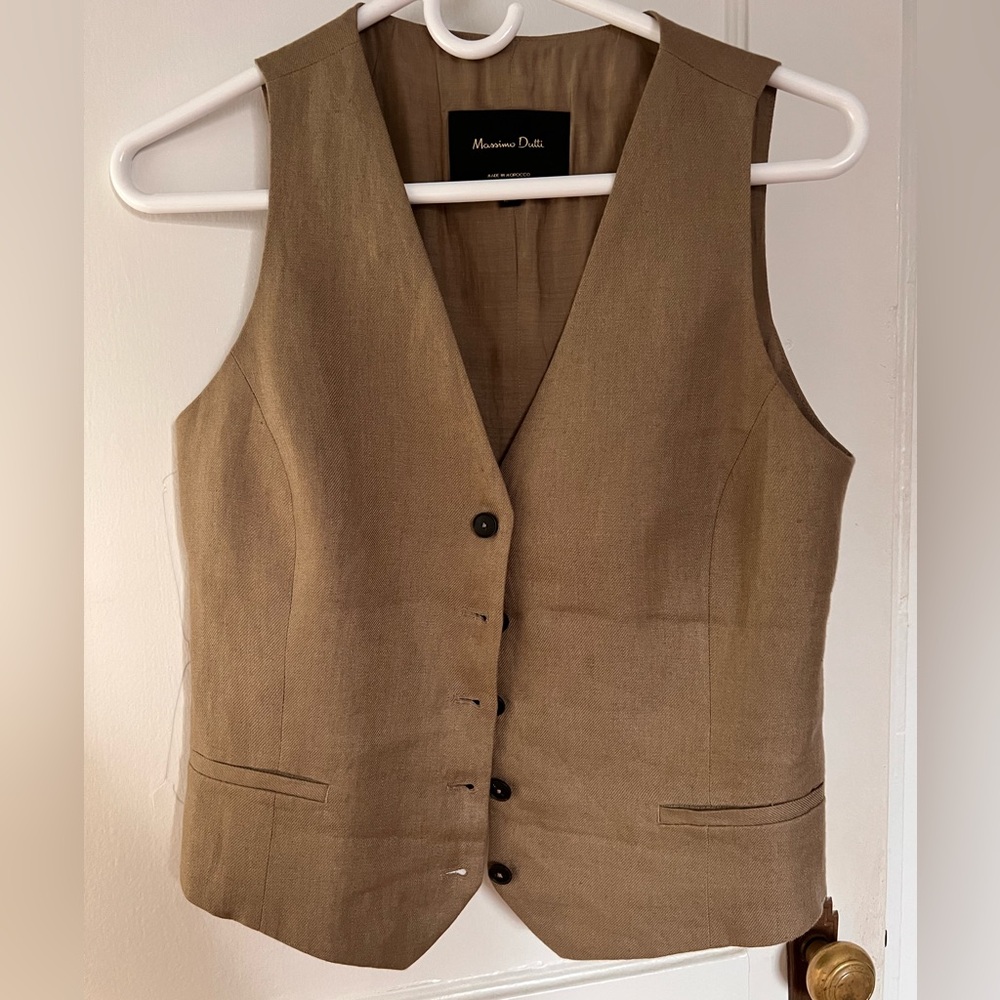 Massimo Dutti women‘s linen vest waistcoat